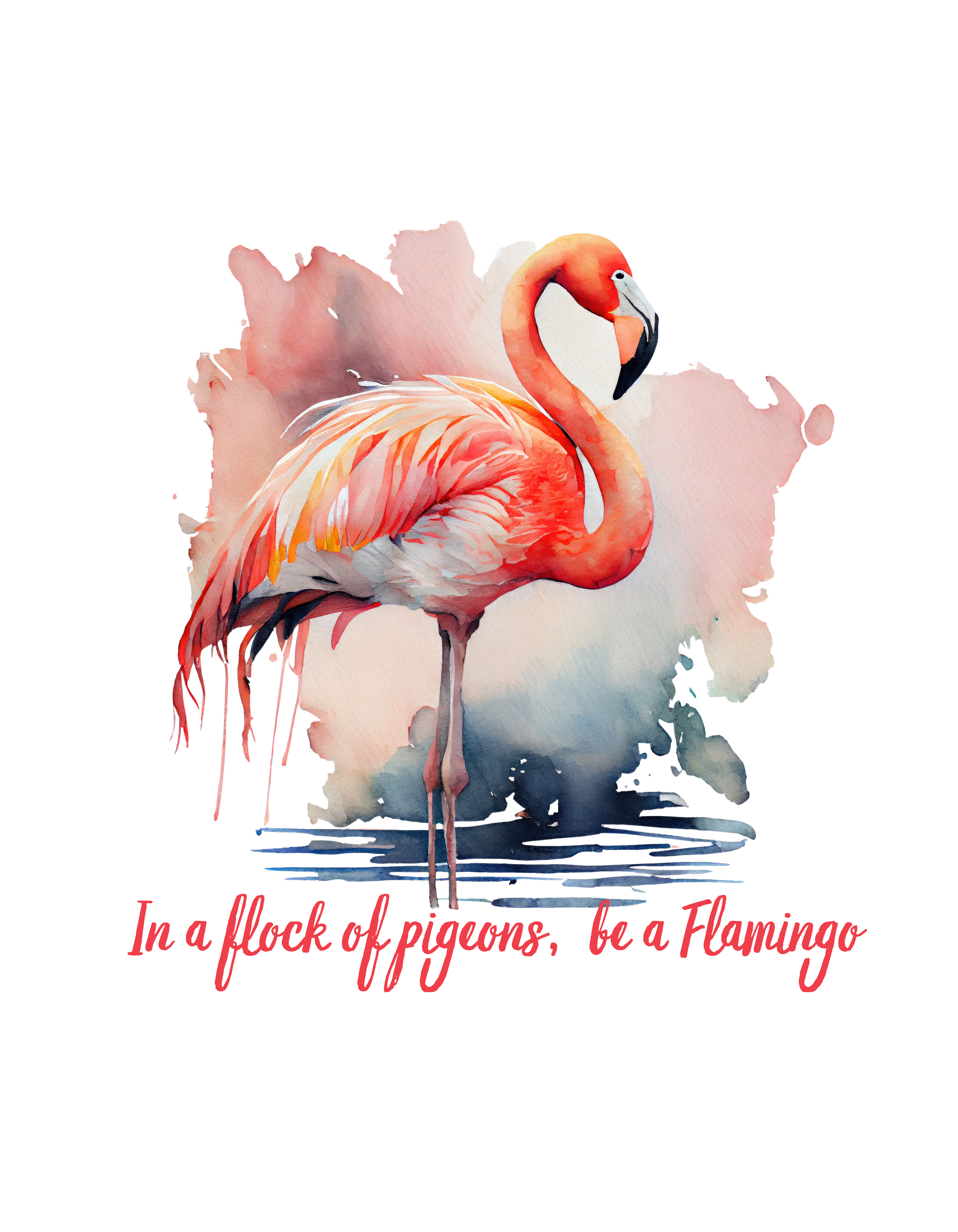In a flock of pigeons be a flamingo