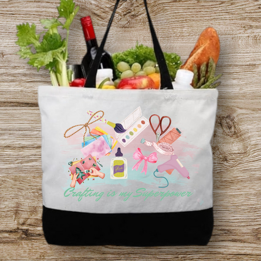 Crafting is my Superpower Large Tote