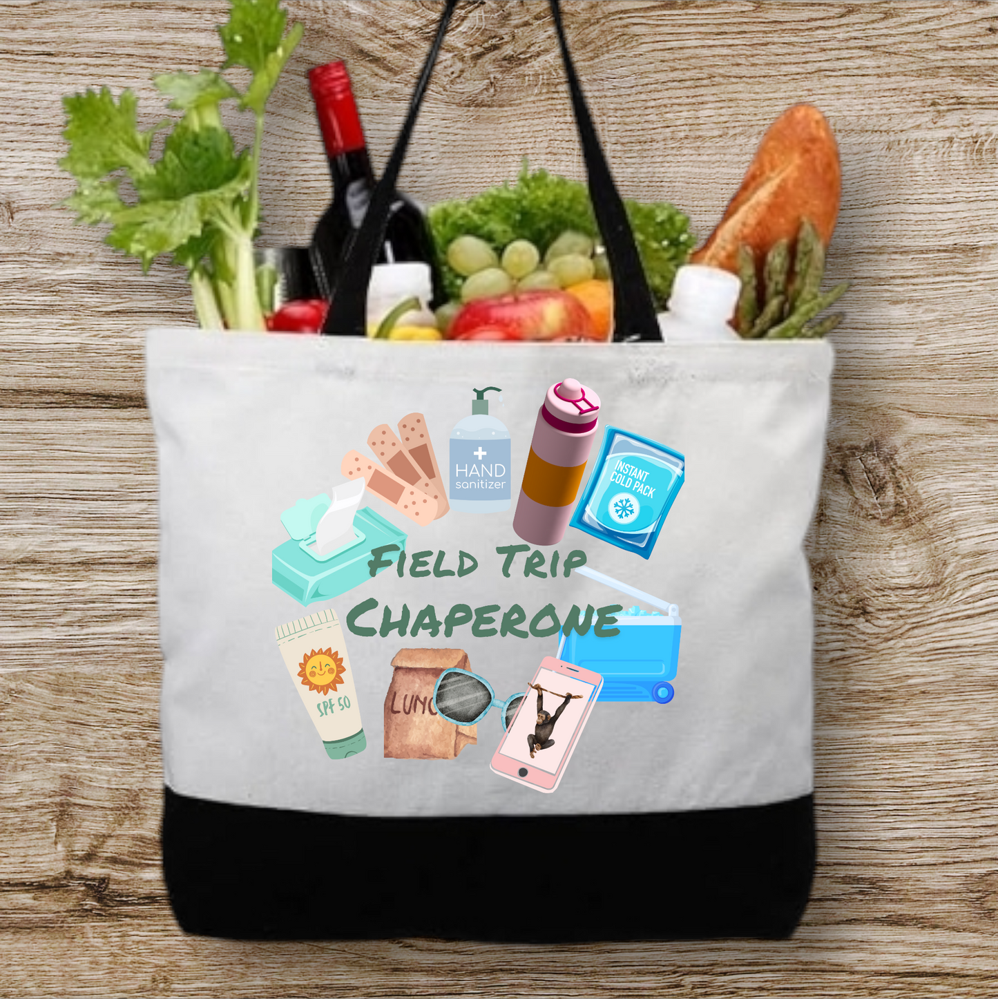 Field Trip Chaperone Large Tote