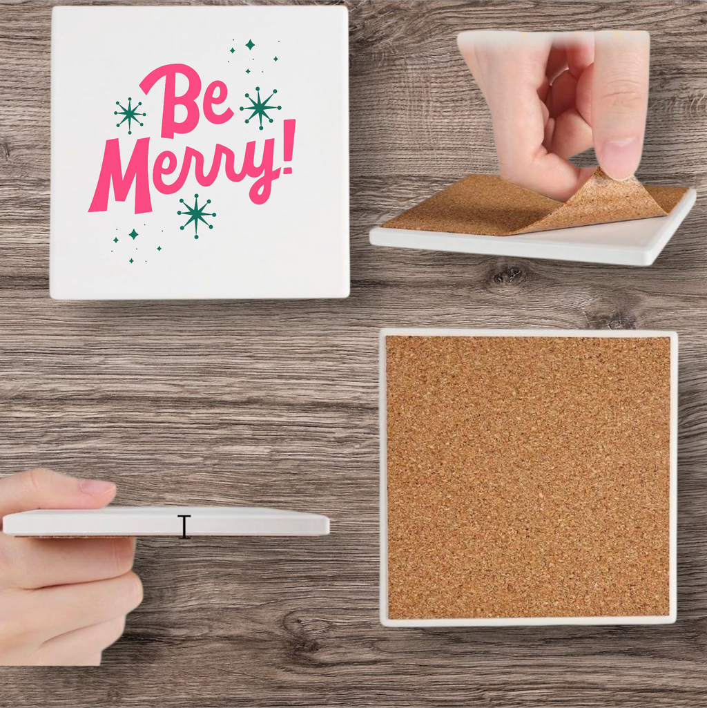 Ceramic Christmas Coasters 4 pk