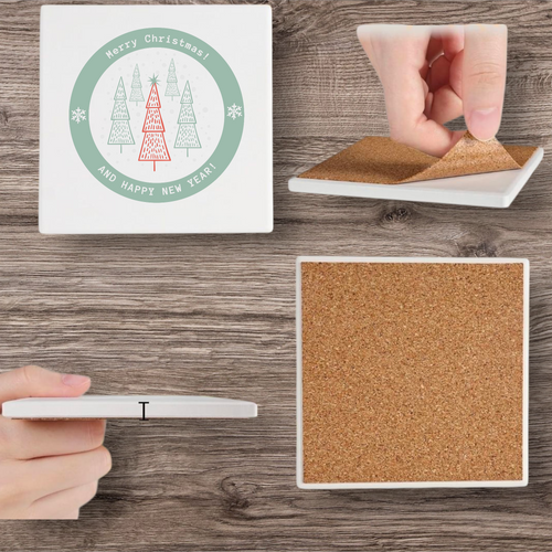 Ceramic Christmas Coasters 4 pk