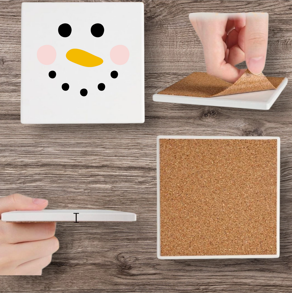 Ceramic Christmas Coasters 4 pk