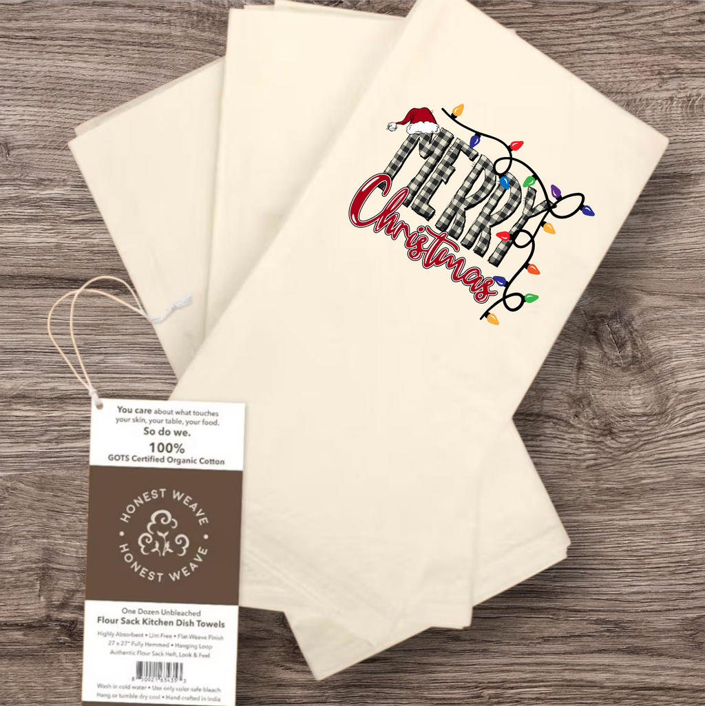 Organic Christmas flour sac towel (Cannot guarantee shipping by Thanksgiving)