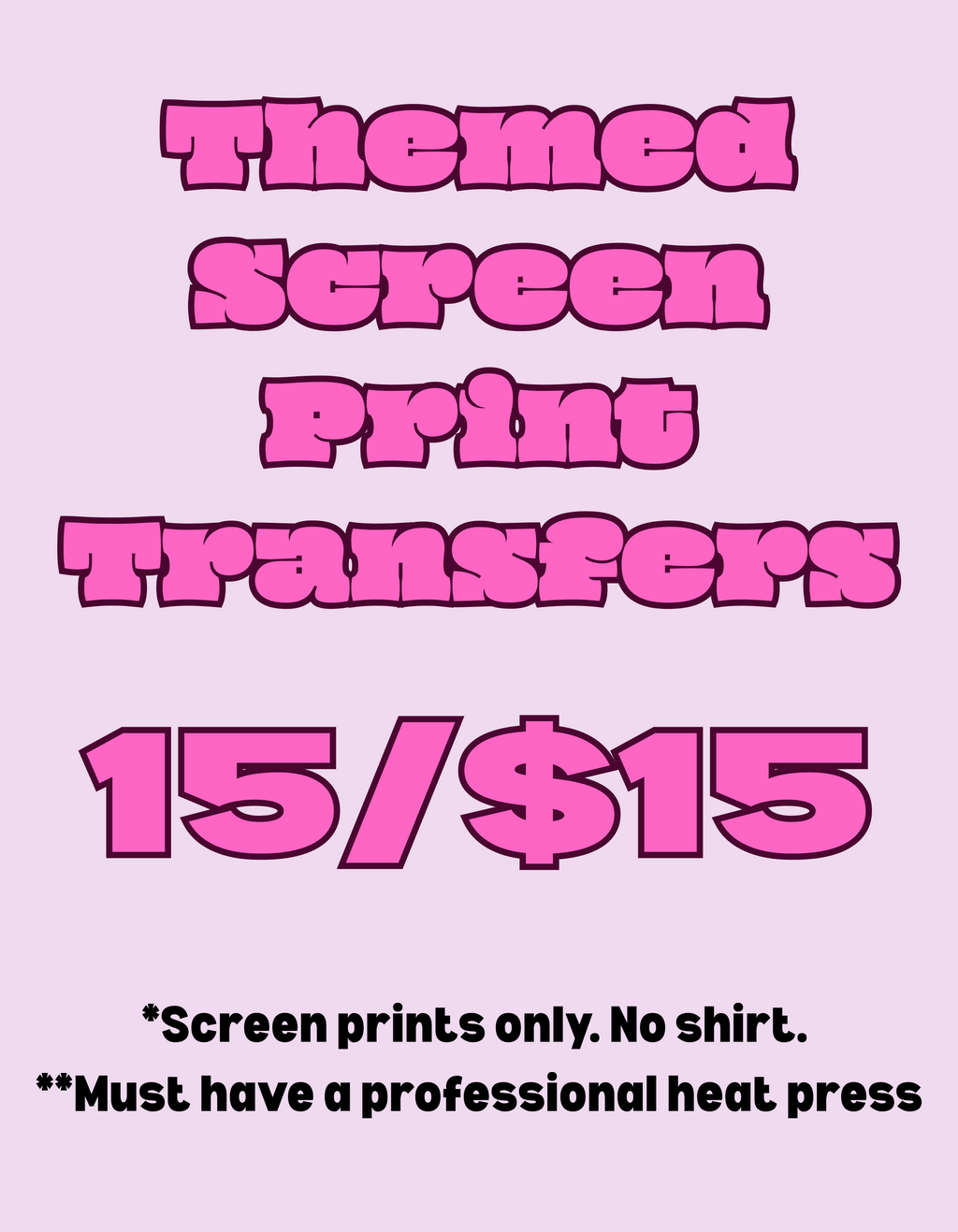 Themed Screen Prints