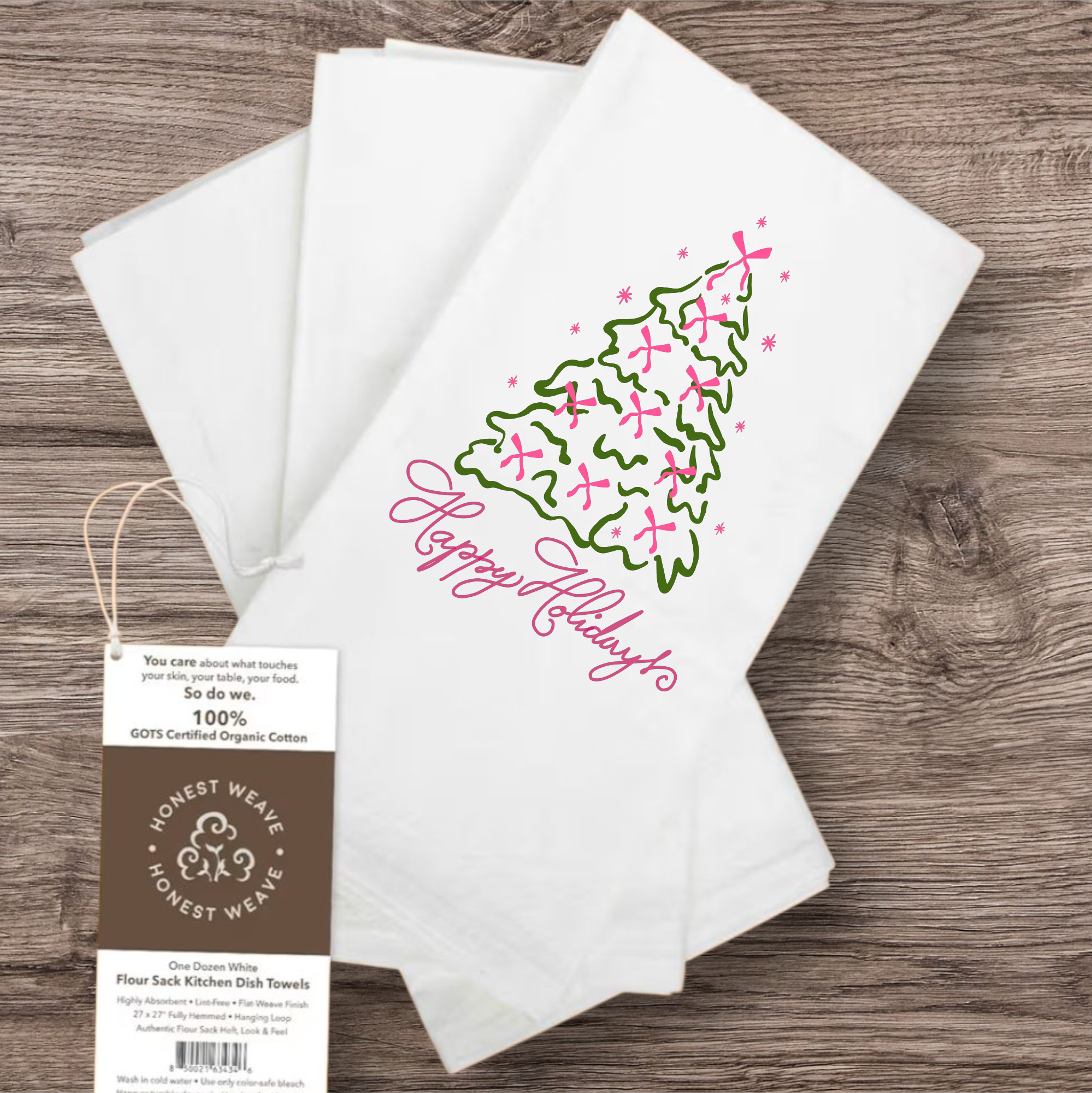 Organic Christmas flour sac towel (Cannot guarantee shipping by Thanksgiving)