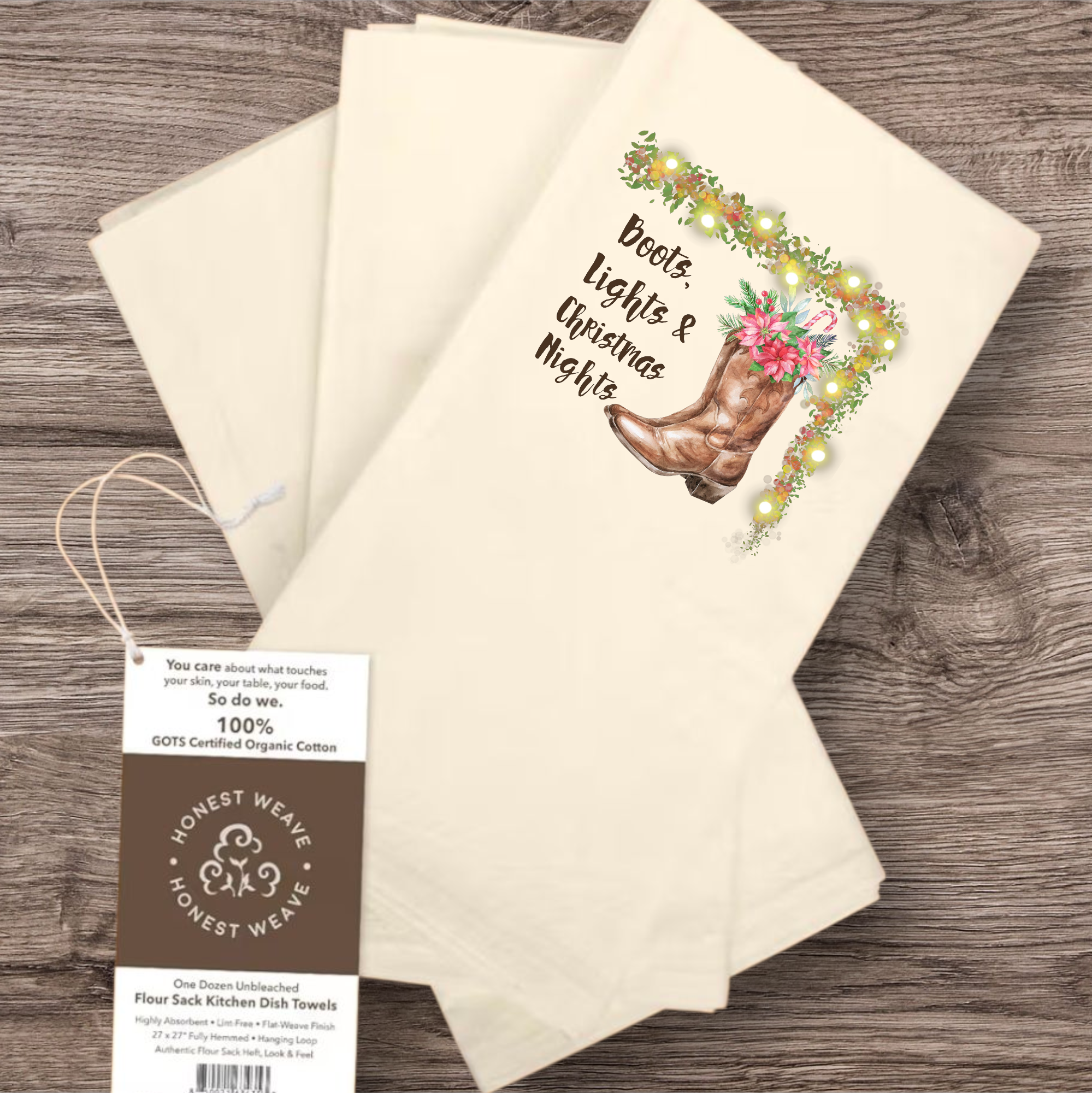 Organic Christmas flour sac towel (Cannot guarantee shipping by Thanksgiving)