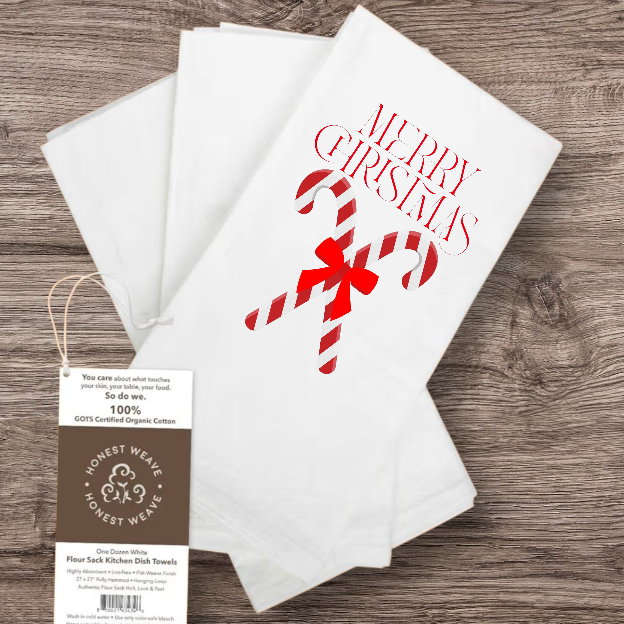 Organic Christmas flour sac towel (Cannot guarantee shipping by Thanksgiving)